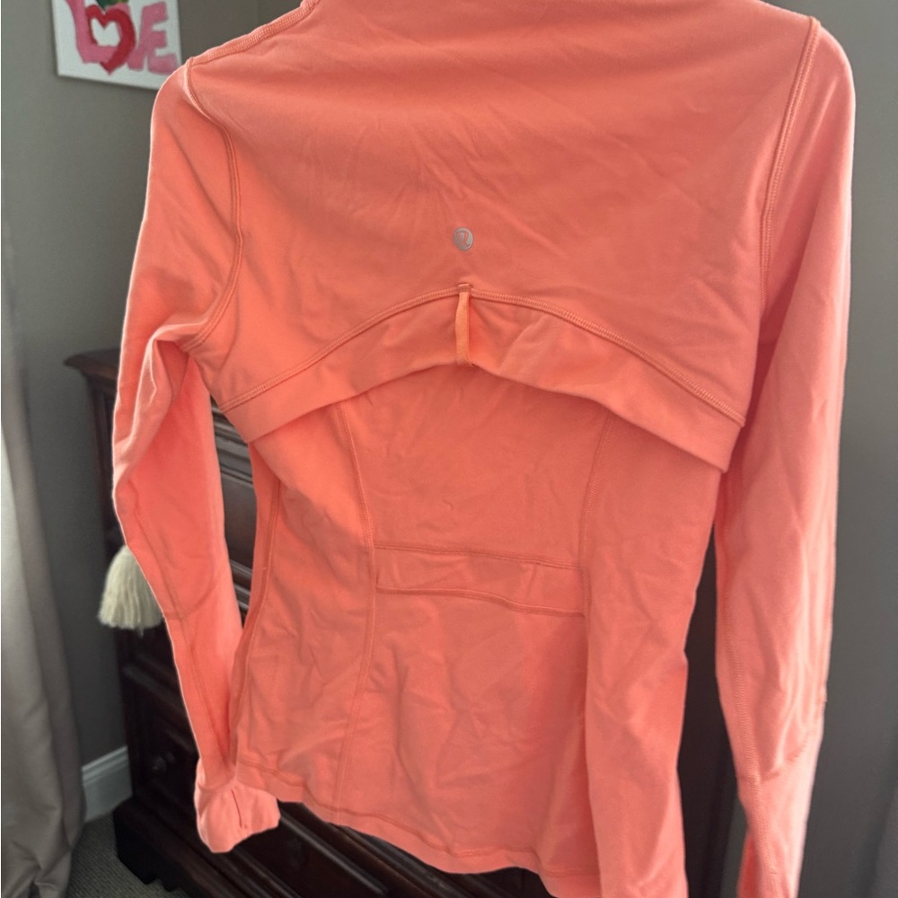 Lululemon Athletica Orange Utility Jacket with Sailor Collar and Cut Out Design